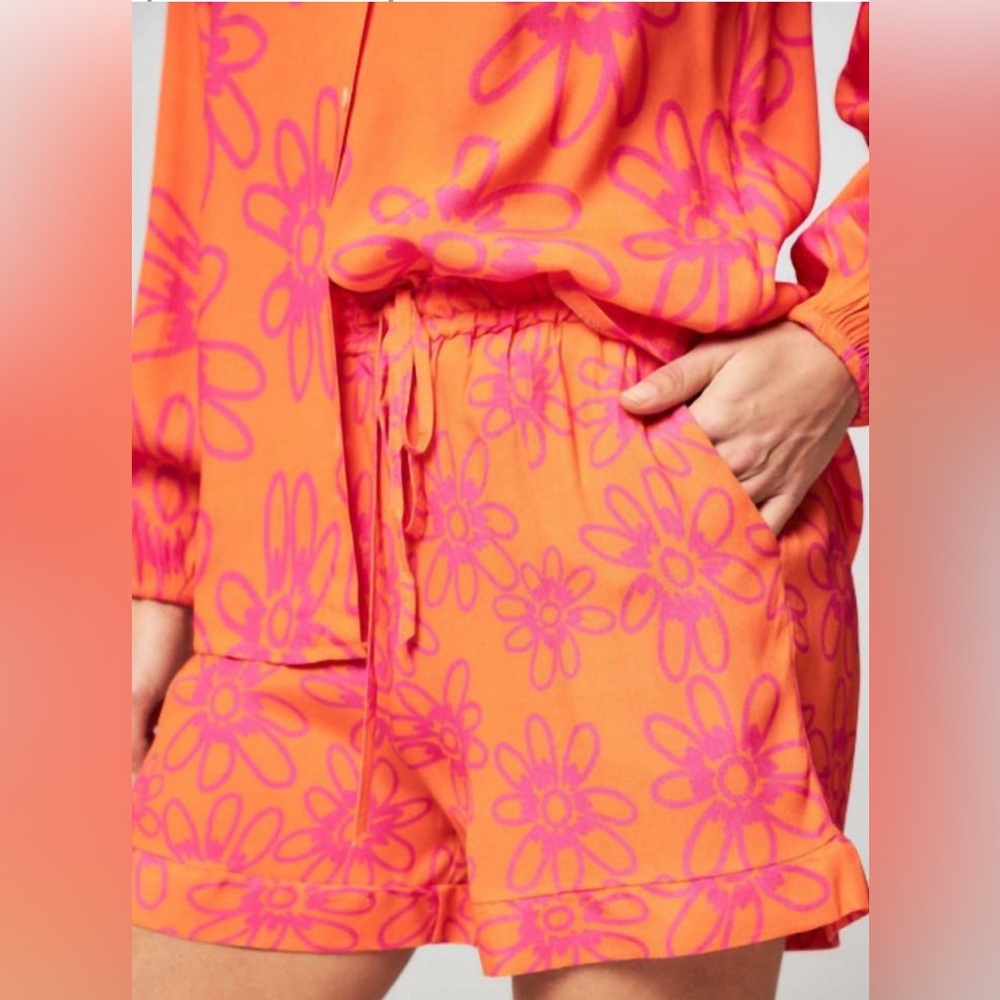 FRNCH jalia shorts in orange M Medium Beach‎ Playful Colorful Cruise summer